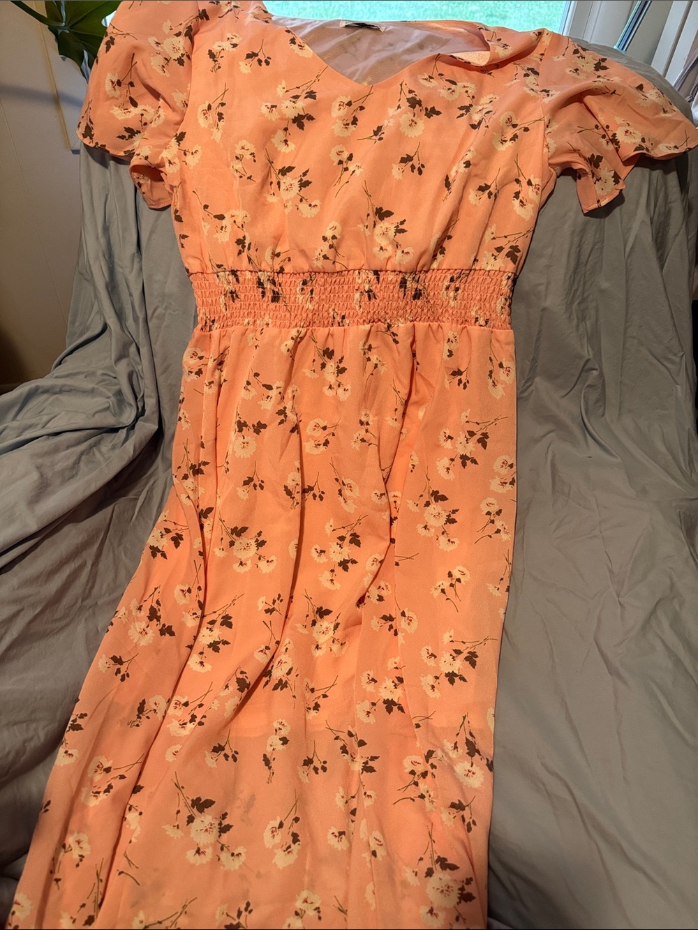 Women’s Floral Pink Smocked Waist Dress